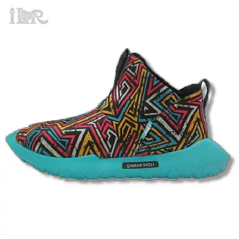 iLR空氣鞋 輕巧率性休閒短靴-夢幻幾何EU35線條綠