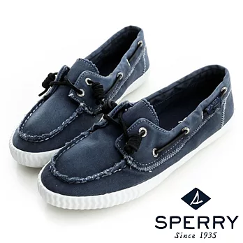 SPERRY 休閒水洗帆布鞋(女)-海軍藍US6海軍藍