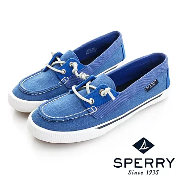 SPERRY 美式休閒帆布拼接休閒鞋(女)-藍US9.5藍色