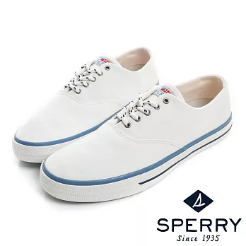 SPERRY 海軍 Captain CVO舒適進化帆布休閒鞋(情侶款)-白US8.5白色