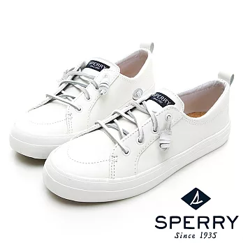 SPERRY 街頭風尚經典牛皮帆船鞋(女)-時尚白US8白色