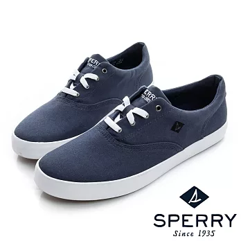 SPERRY 潮流個性4眼釦輕薄帆布鞋(中性款)-海軍藍US7.5海軍藍