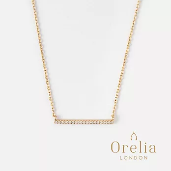 【Orelia】London 英國倫敦 GOLD PLATED FINE CRYSTAL BAR NECKLACE 經典簡約風水晶鍍金項鍊