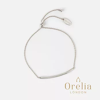 【Orelia】London 英國倫敦 SILVER PLATED CRYSTAL BAR ADJUSTABLE BRACELET 經典簡約風水晶銀色可調式手鍊