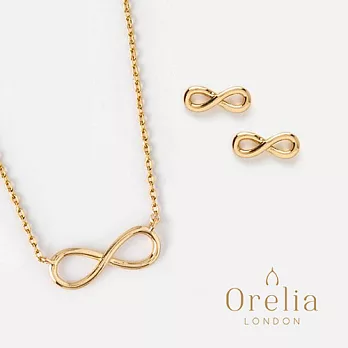 【Orelia】London 英國倫敦 INFINITY EARRING AND NECKLACE SET – GOLD 經典無限符號鍍金項鍊耳環套組