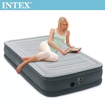 【INTEX】豪華型橫條內建電動幫浦充氣床-單人99cm(67765)