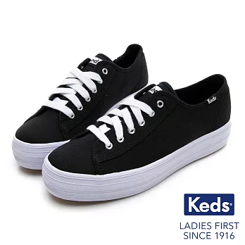 【Keds】TRIPLE KICK 厚底綁帶休閒鞋US7.5黑色