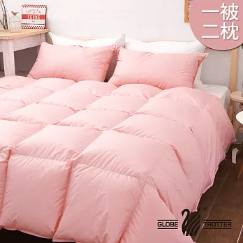 【遊遍天下】台灣製天然水鳥羽毛絨被枕超值組( 一被兩枕)粉紅