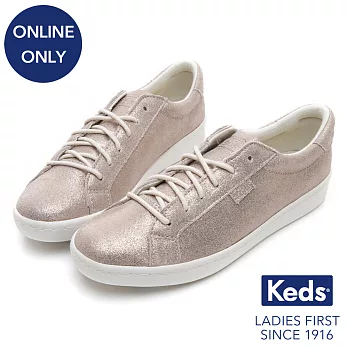 【Keds】 ACE 麂皮綁帶休閒鞋US6香檳金