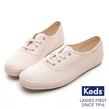 【Keds】CHAMPION 霧面經典綁帶休閒鞋US6.5淺粉