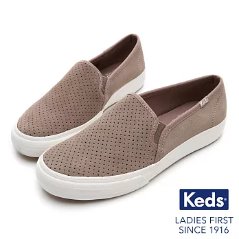 【Keds】麂皮沖孔休閒便鞋US7.5褐色