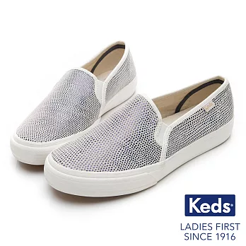 【Keds】TRIPLE 普普圓點皮革休閒便鞋US6.5藍色