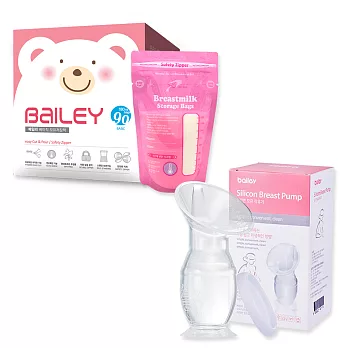 【韓國BAILEY貝睿】感溫母乳儲存袋(基本型90入)+集乳器