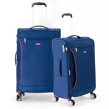 DF travel - 說走就走！休閒輕旅布面24+28吋2件組行李箱-共2色藍