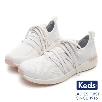 【Keds】Studio 完美包覆綁帶輕量休閒鞋US7.5白色