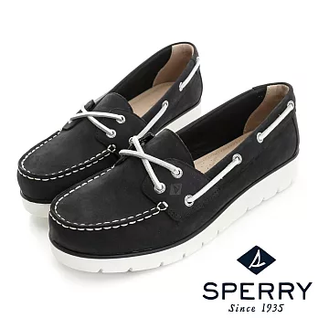 SPERRY 超輕量腳步輕盈牛皮帆船鞋(內斂黑)US7黑色