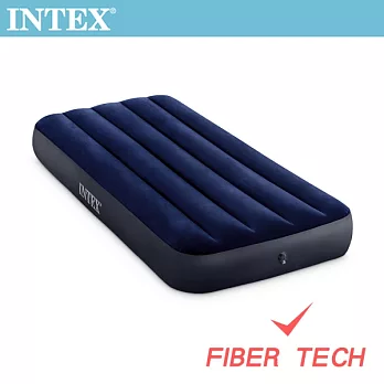 【INTEX】經典單人(新款FIBER TECH)充氣床墊-寬76cm(64756)