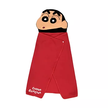 【Crayon Shin-chan 蠟筆小新 】造型披肩 毛毯 電腦毯 懶人毯・正版授權卡答國際紅色小新款