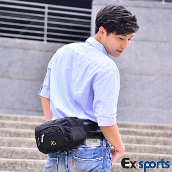 Ex-Sports亞克仕 側背包腰包-雙巧包黑色