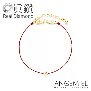 Angemiel安婕米 真鑽幸運紅繩手鍊-晶瑩S金色-14~18cm