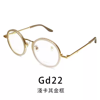 【Front光學眼鏡】G3503-Gd22淺卡其金框(#復古圓框光學眼鏡)