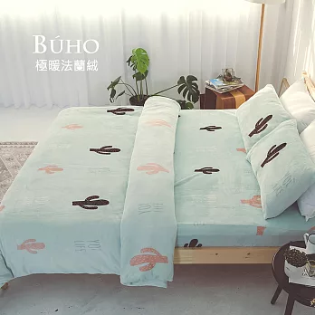 BUHO《薄荷綠洲》極柔暖法蘭絨單人床包二件組