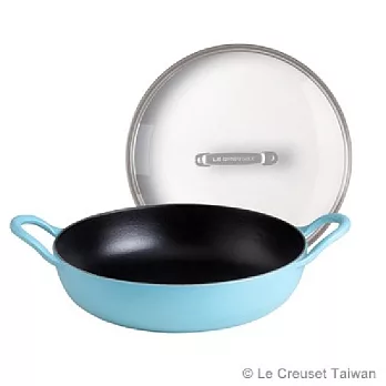 【U】LE CREUSET - BBQ鐵烤盤26cm +TNS 玻璃鍋蓋26cm