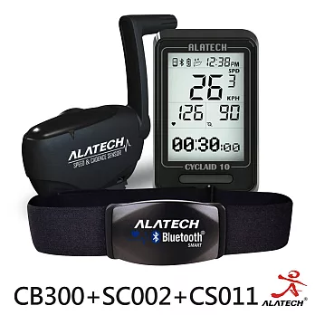 ALATECH 單車進階優惠套組 (CB300車錶+SC002踏頻器+CS011心跳帶)