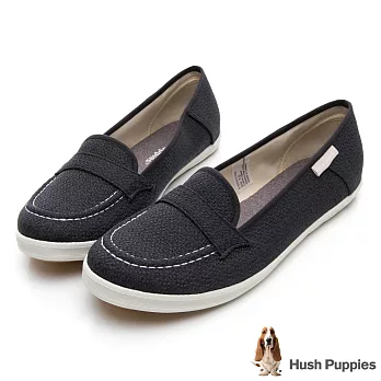 Hush Puppies COCO針織咖啡紗摩卡娃娃鞋US8.5黑色