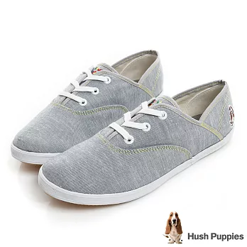 Hush Puppies 輕牛仔咖啡紗帆布鞋US8.5灰藍