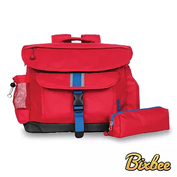 美國Bixbee - 經典系列活力紅大童輕量舒壓背書包筆袋超值組大-活力紅