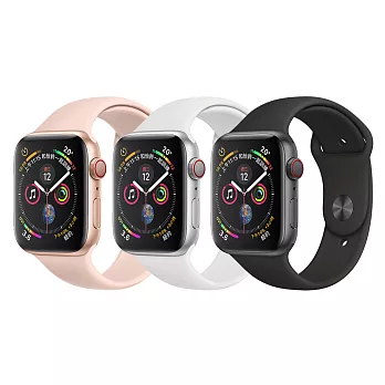 Apple Watch Series 4 44mm (GPS+行動網路)鋁金屬錶殼搭配運動型錶帶金+淺粉紅