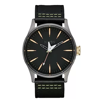 NIXON MASTER SENTRY LEATHER 搖滾電吉他元素腕錶-A105-3106