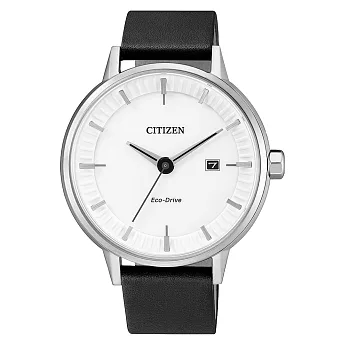CITIZEN Eco-Drive極簡時尚光動能腕錶-黑X白-BM7370-11A
