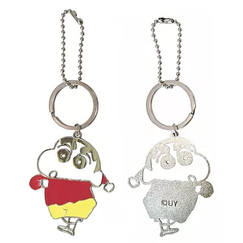 【Crayon Shin-chan 蠟筆小新】彩繪玻璃金屬風 掛飾 吊飾 鑰匙圈・正版授權卡答國際跑跑蠟筆小新