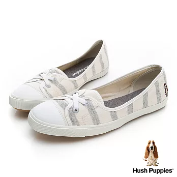 Hush Puppies 清爽條紋咖啡紗娃娃鞋US8.5灰色