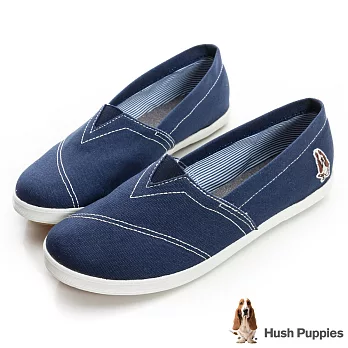 Hush Puppies 基本款咖啡紗懶人鞋US7藍色