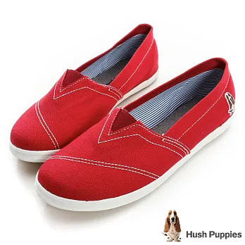 Hush Puppies 基本款咖啡紗懶人鞋US7.5紅色