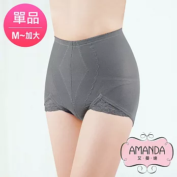 AMANDA艾曼達 加大竹炭束褲 素面束腹提臀(單品M-Q)XL-灰色