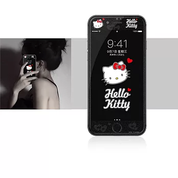 Hello Kitty貓 iPhone 8 Plus/7 Plus 5.5吋 軟邊彩繪滿版鋼化玻璃貼(甜心)