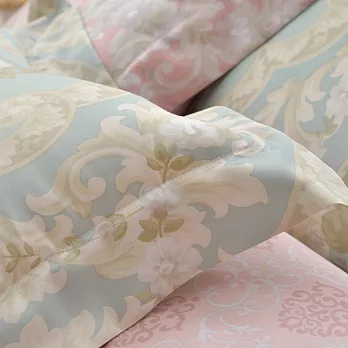 義大利La Belle《莉亞公主》特大天絲四件式防蹣抗菌吸濕排汗兩用被床包組-綠色