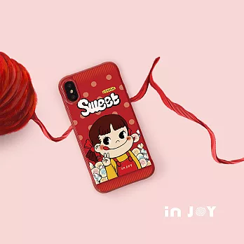 INJOYmall for iPhone XS 微笑小情人 耐撞擊邊框手機殼A / 糖果妹