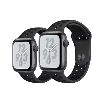 Apple Watch Series4 Nike+ 40mm GPS版太空灰鋁金屬錶殼配黑色Nike運動錶帶(MU6J2TA/A)