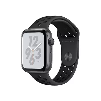 Apple Watch Series4 Nike+ 44mm GPS版太空灰鋁金屬錶殼配黑色Nike運動錶帶(MU6L2TA/A)