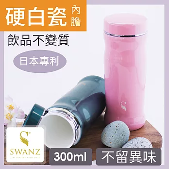 SWANZ 陶瓷曲線杯(2色)- 300ml-雙件優惠組(日本專利/品質保證) -藍色+粉色