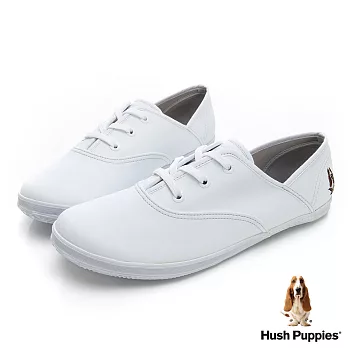 Hush Puppies 熱銷基本款★咖啡紗皮質休閒鞋US7.5白色