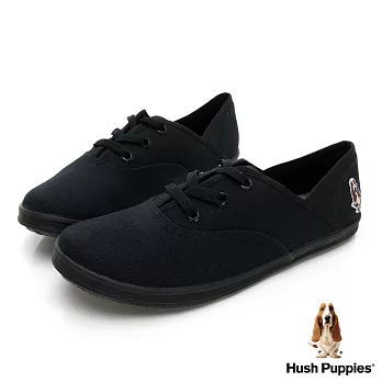 Hush Puppies 熱銷基本款★咖啡紗帆布鞋US5.5黑色