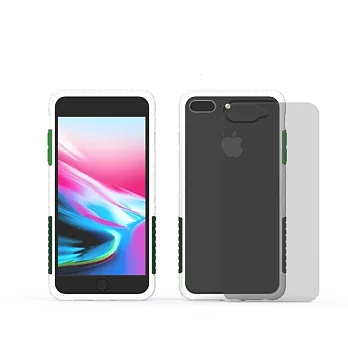 TELEPHANT太樂芬NMDer抗污防摔 iPhone XS Max 手機殼白框軍仕綠