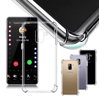 AISURE for 三星 Samsung Galaxy A8+ 2018 軍規5D氣囊防摔手機殼 透明