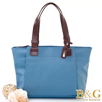 【B&G】極簡風口袋多隔層托特包(蔚海藍)